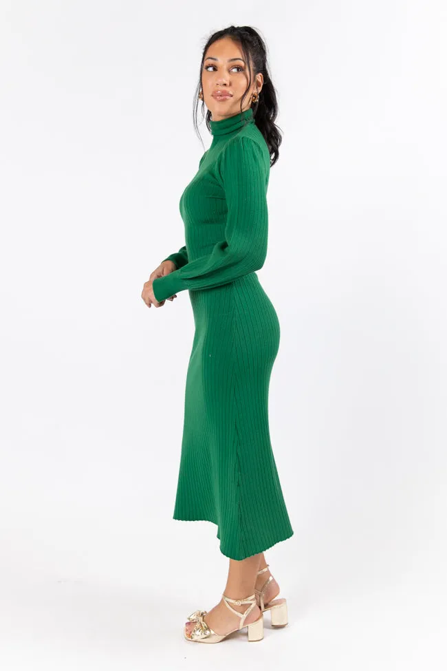 Through The Years Green Turtleneck Midi Dress FINAL SALE