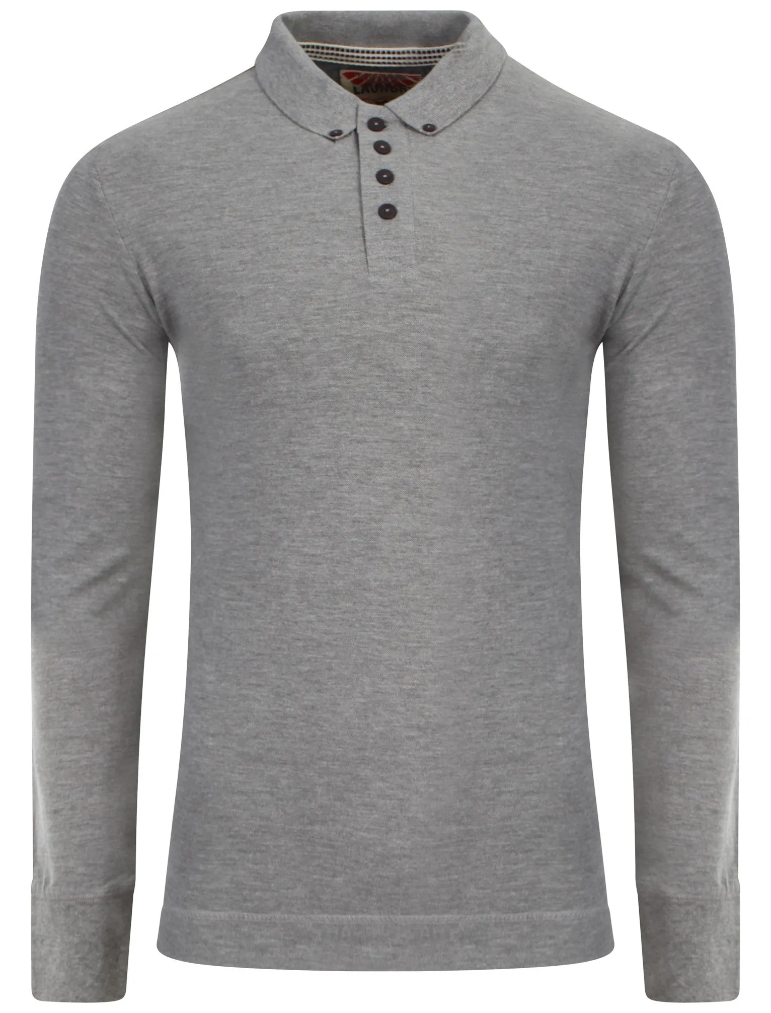 Tokyo Laundry Lowell long sleeved polo in grey
