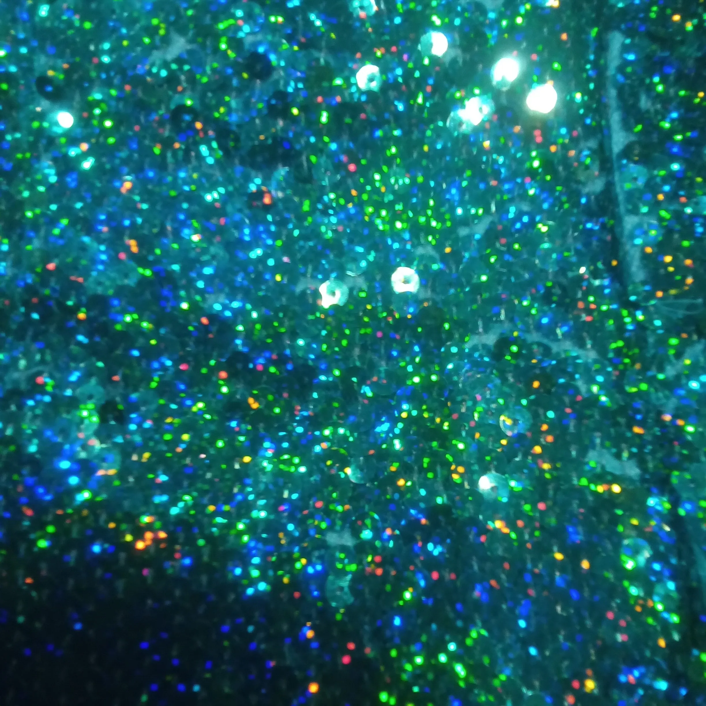Turquoise Hologram Sequin Form Fitted Sheath Dress - Last One Size 0