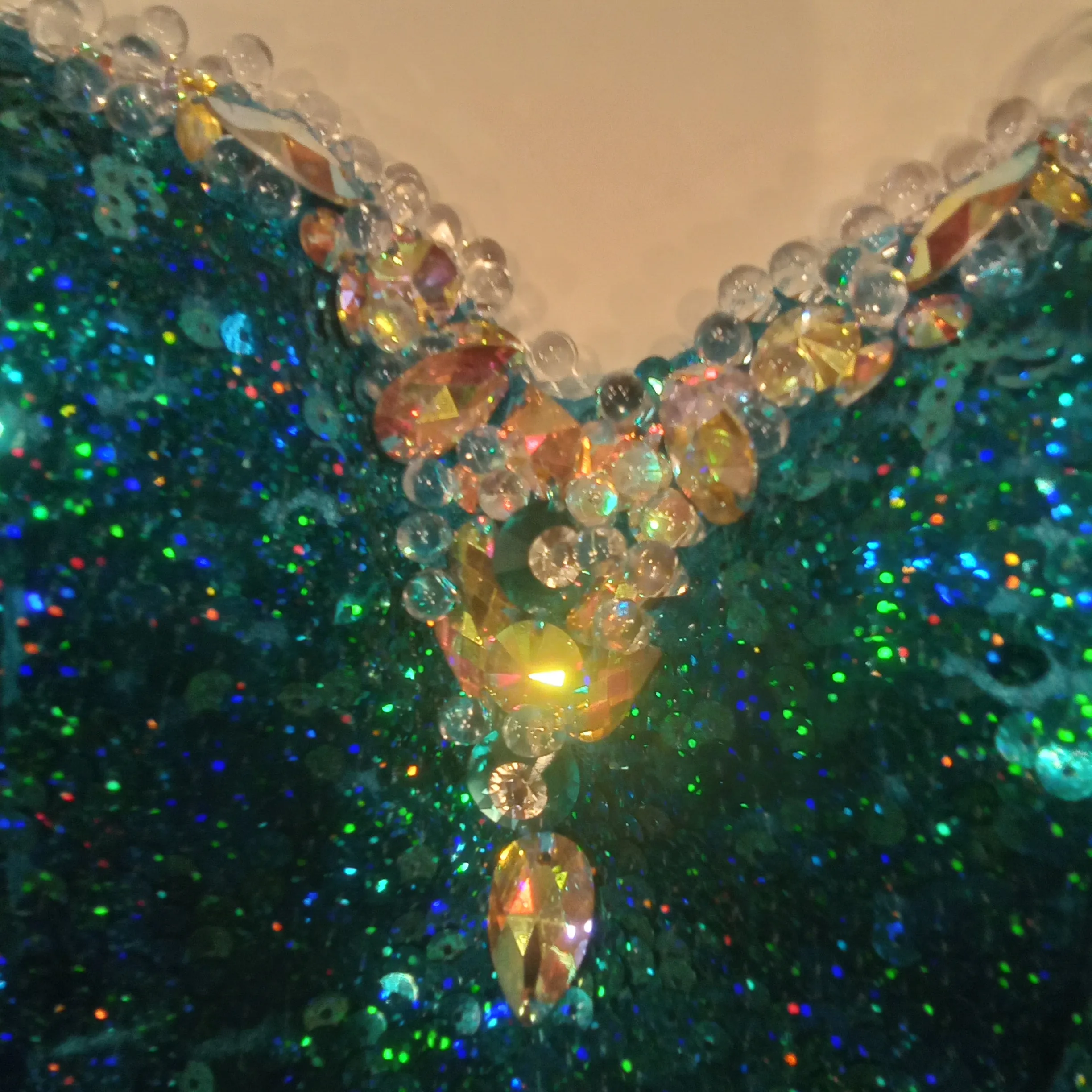 Turquoise Hologram Sequin Form Fitted Sheath Dress - Last One Size 0