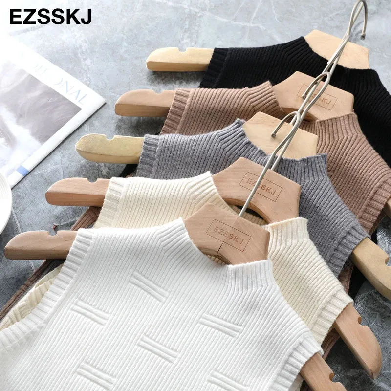 Turtleneck Basic Sleeveless Tank Top
