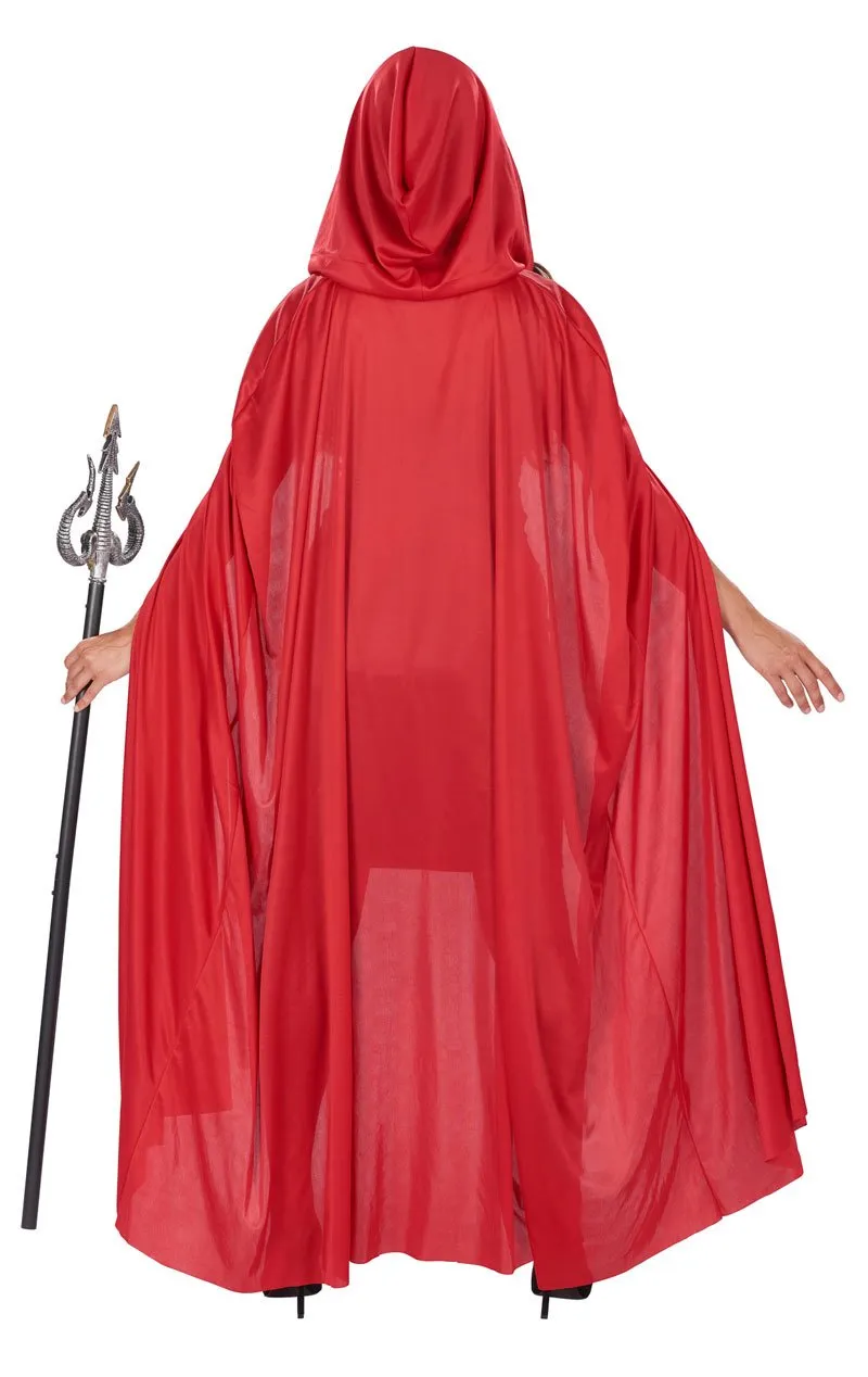 Unisex Red Hooded Cape