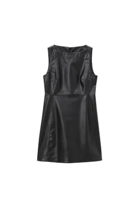 'Valentina' Sleeveless PU Dress