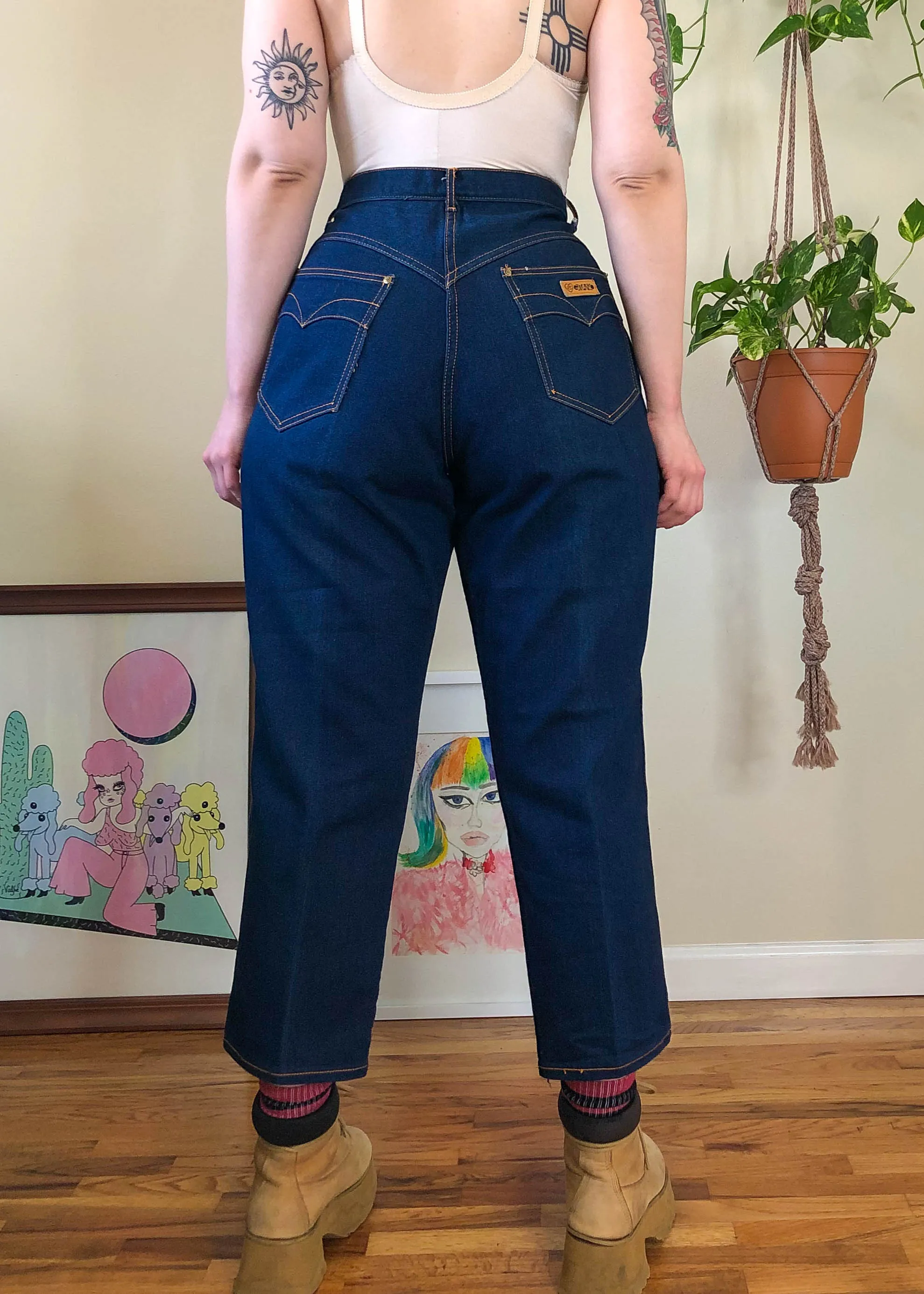 Vintage Gitano Blue Jeans with Contrast Stitch - 2X