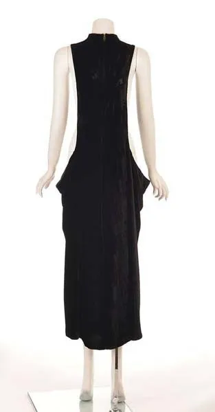 Vintage Isa Dorn Black Velvet Slouch Pinafore