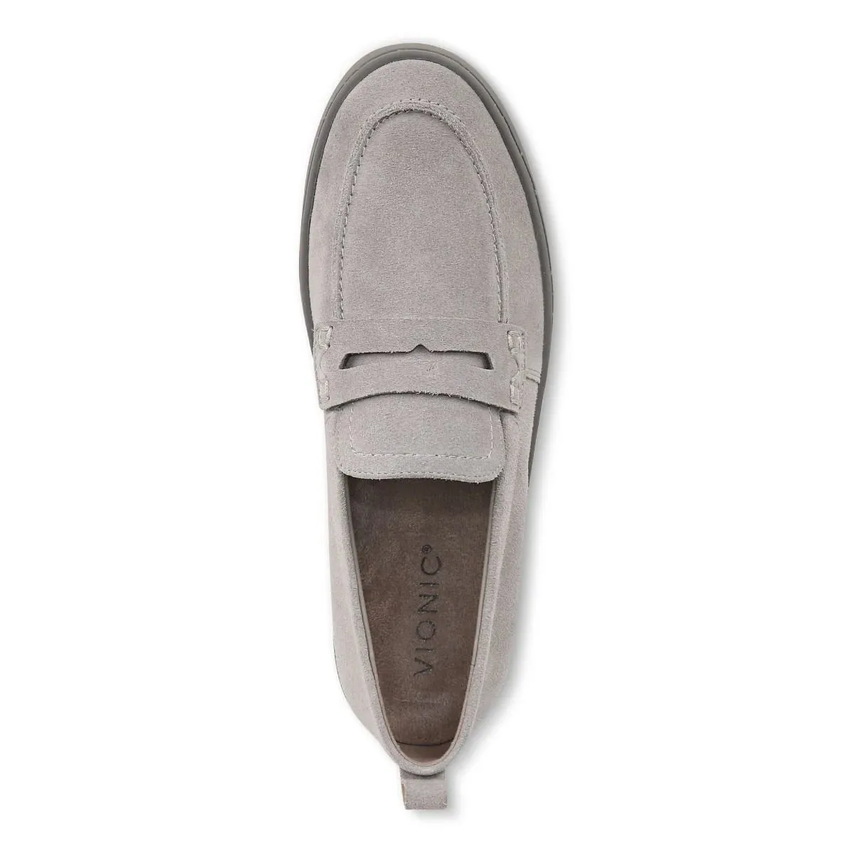 Vionic Uptown Loafer Light Grey Suede Women's