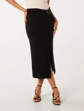 Viviana Hardware Twist Midi Skirt