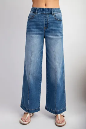 Washed Denim Sand Blasted Stretch Denim Pants / Stuffology Boutique