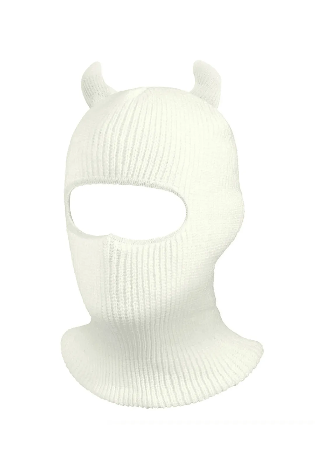 White Devil Horn Balaclava