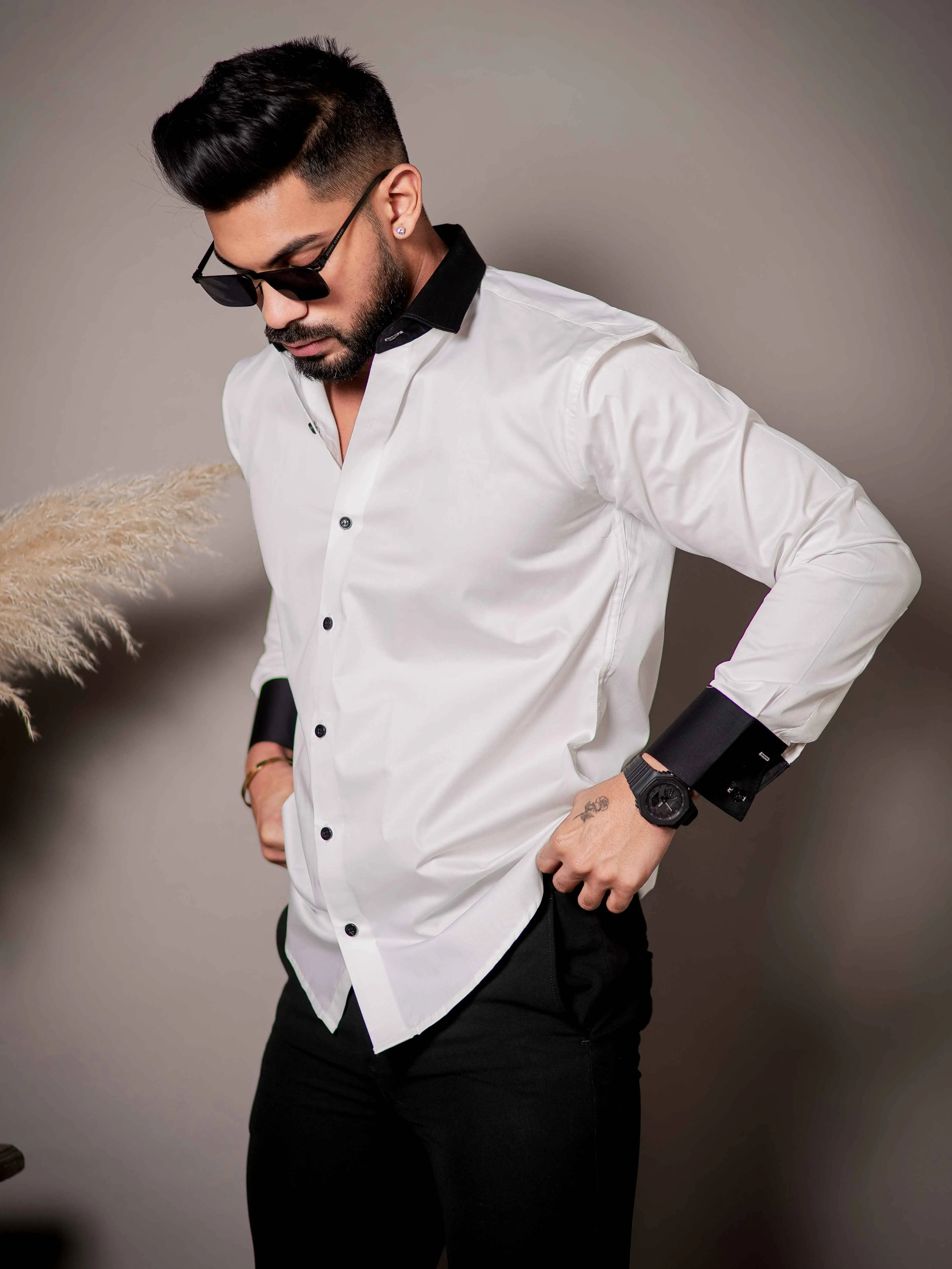 White Satin Cotton Premium Shirt