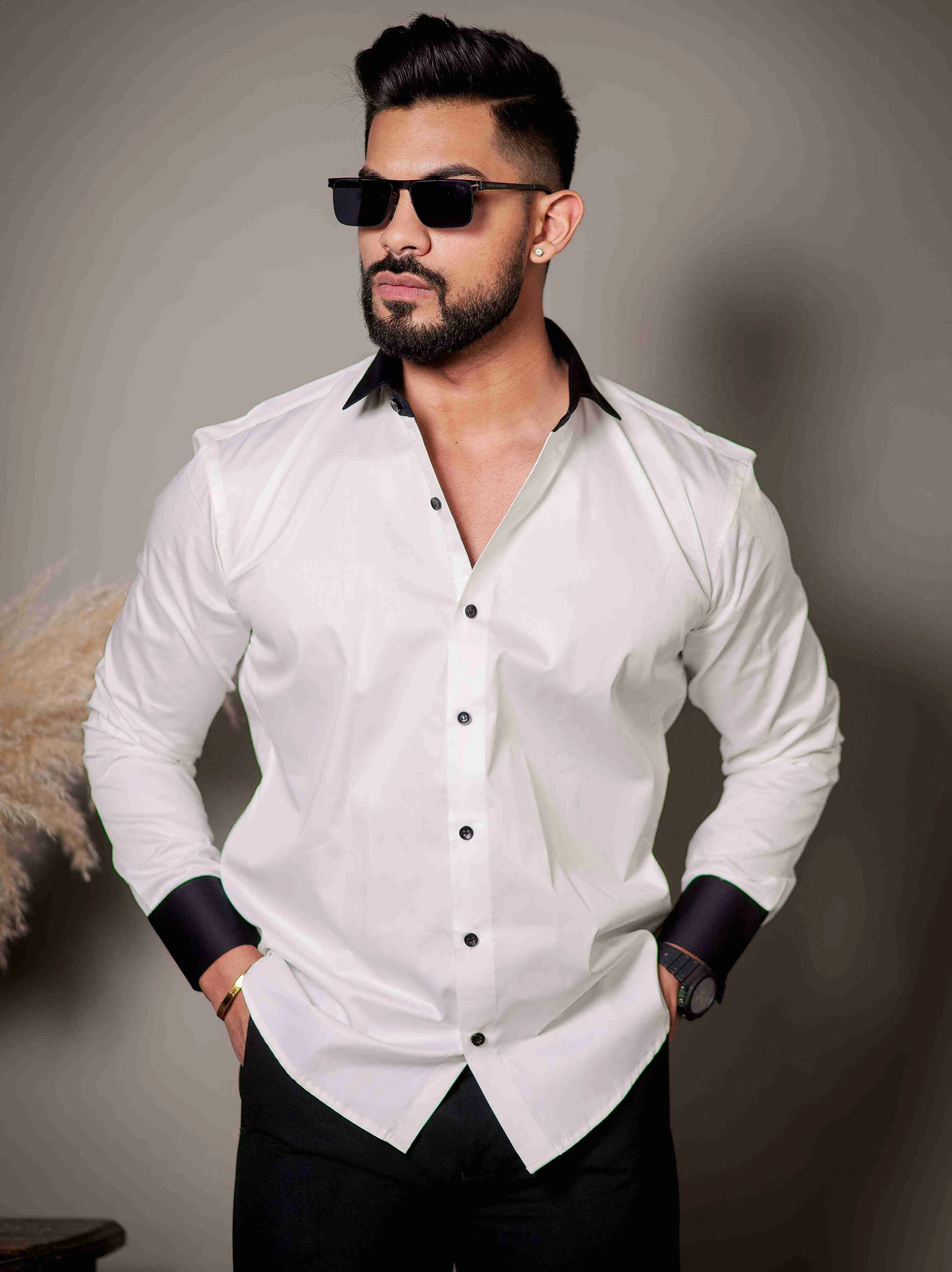 White Satin Cotton Premium Shirt