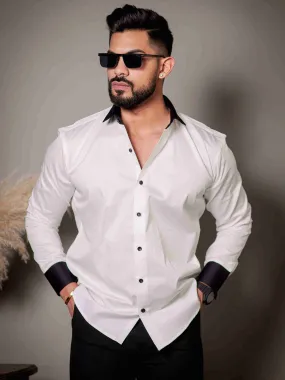 White Satin Cotton Premium Shirt