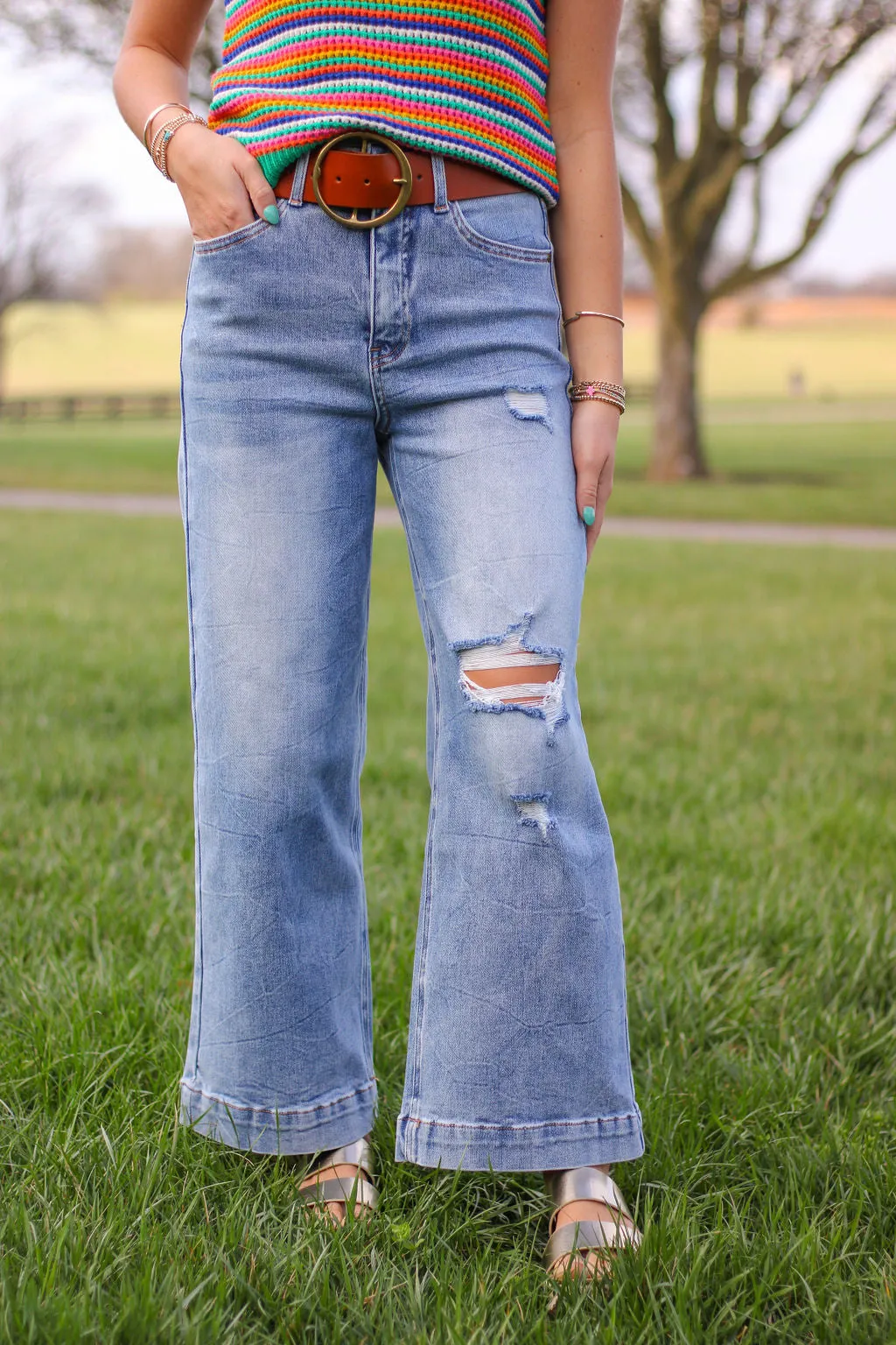 Wide Leg Crop Flare Jean