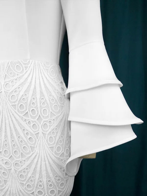 Women White  Bodycon Christmas Party Dresses