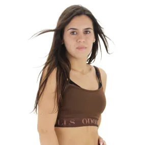 Women's Elastic Sport Bra,Brown