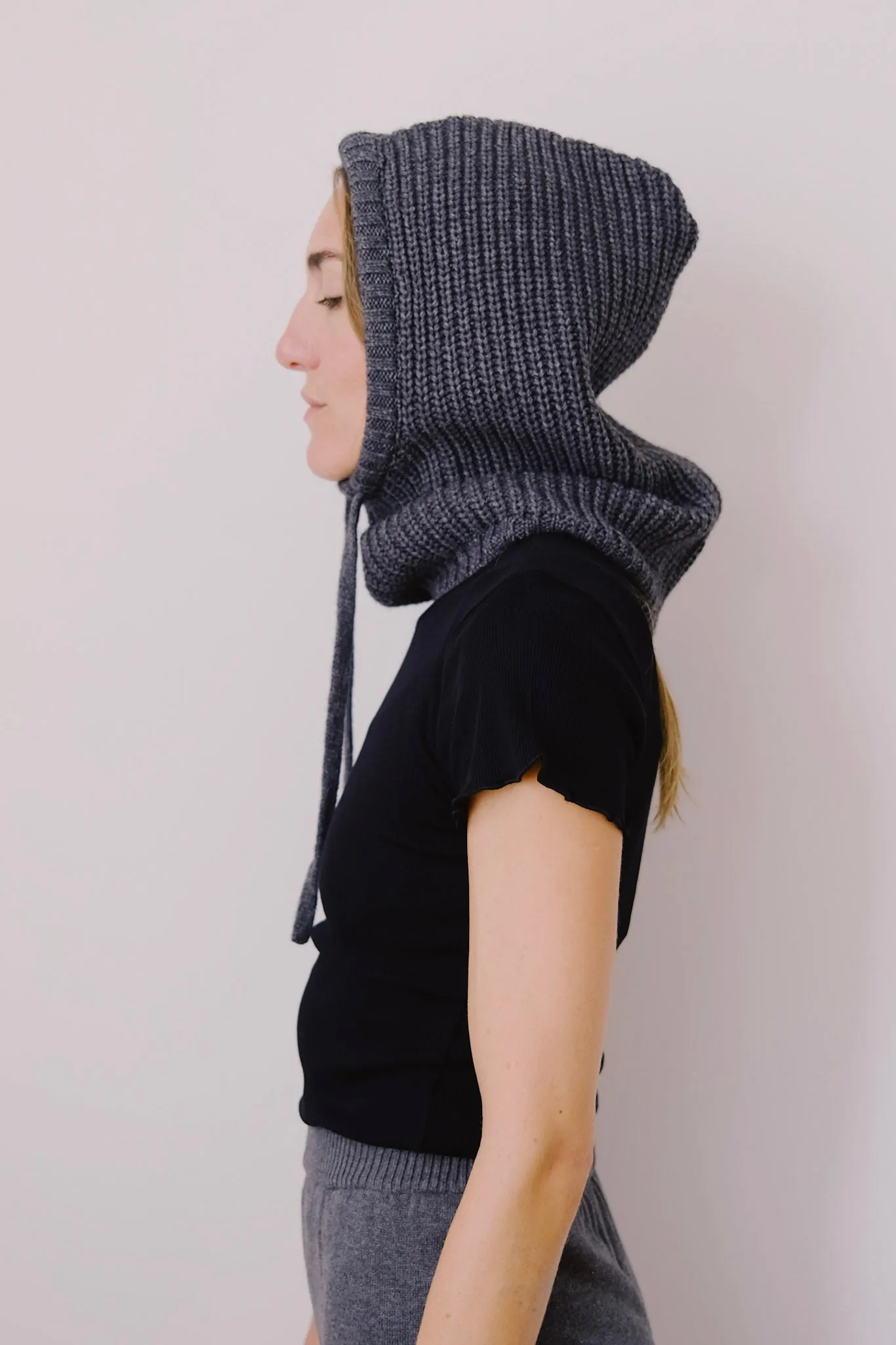 wool balaclava - pioggia - dark grey