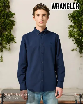 Wrangler Navy Oxford Shirt - 112357241