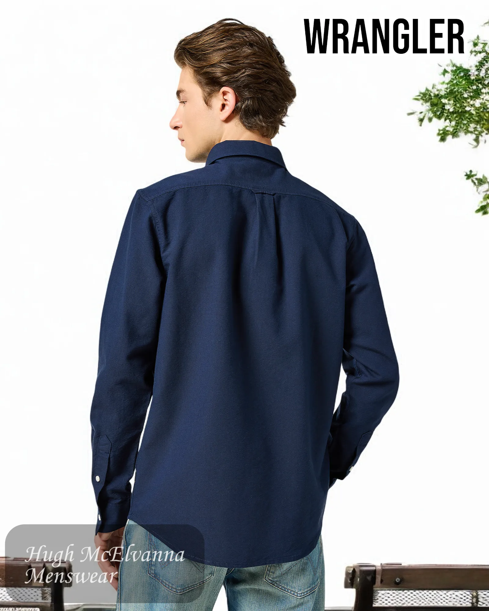 Wrangler Navy Oxford Shirt - 112357241