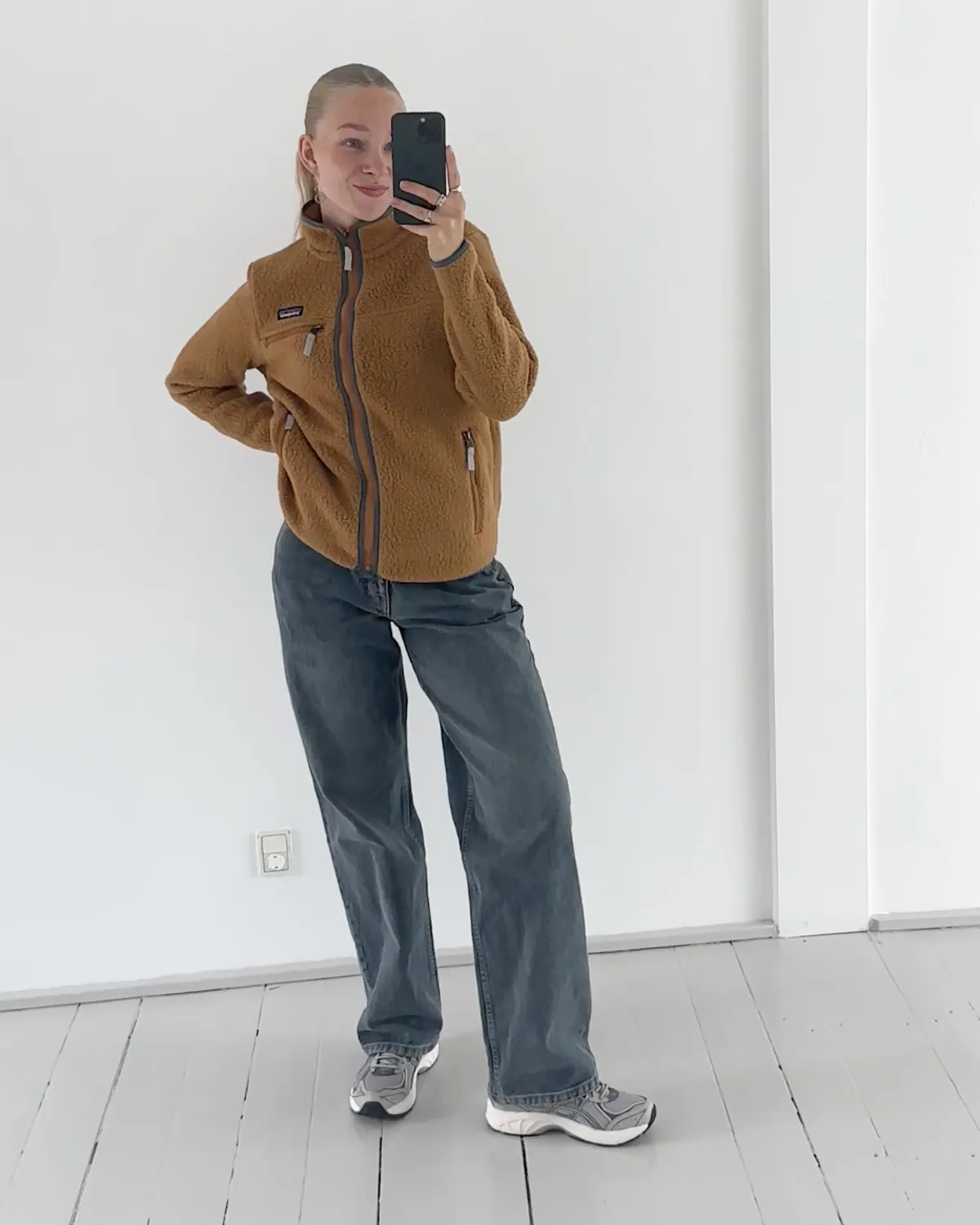 W's Retro Pile Jacket - Nest Brown w/Nouveau Green